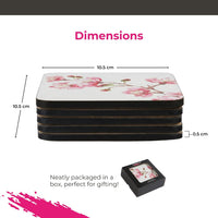 PIMPERNEL Pink Blossom - Set of 6 Coasters