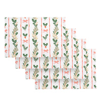 CATHERINE LANSFIELD Christmas Holly Stripe Cotton Placemats – 4 Pack