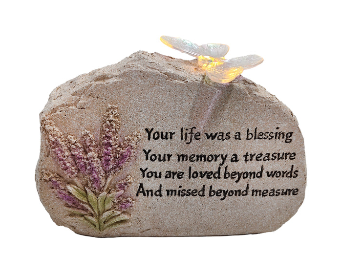 WGP Lavender and Butterfly Solar Grave Ornament 8x14.5cm