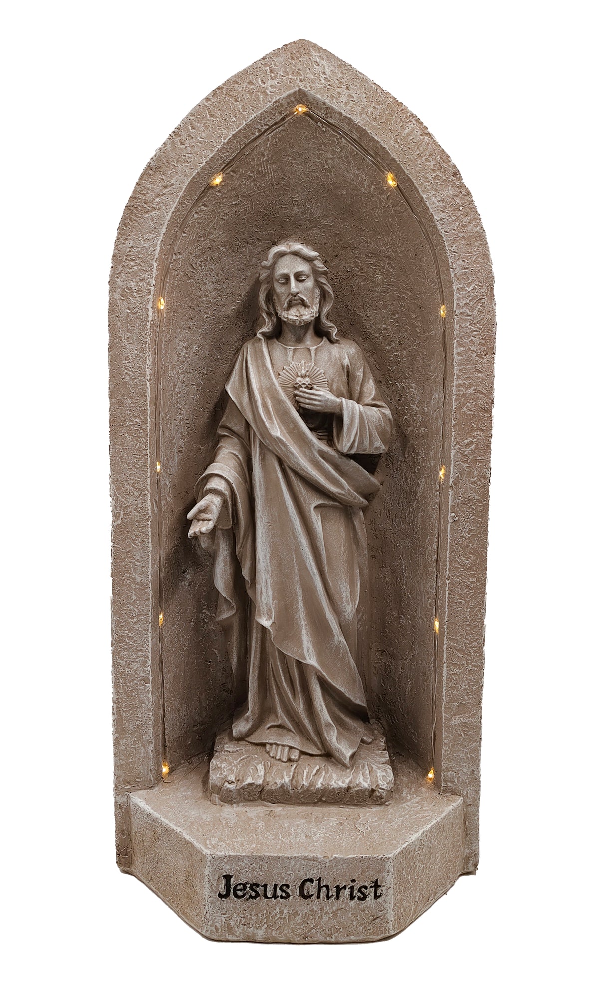 WGP Sacred Heart Jesus Christ Praying Solar Statue 51.5cm