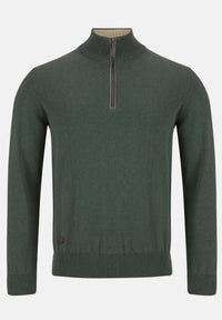 6TH SENSE Harry Half Zip Jumper - Green