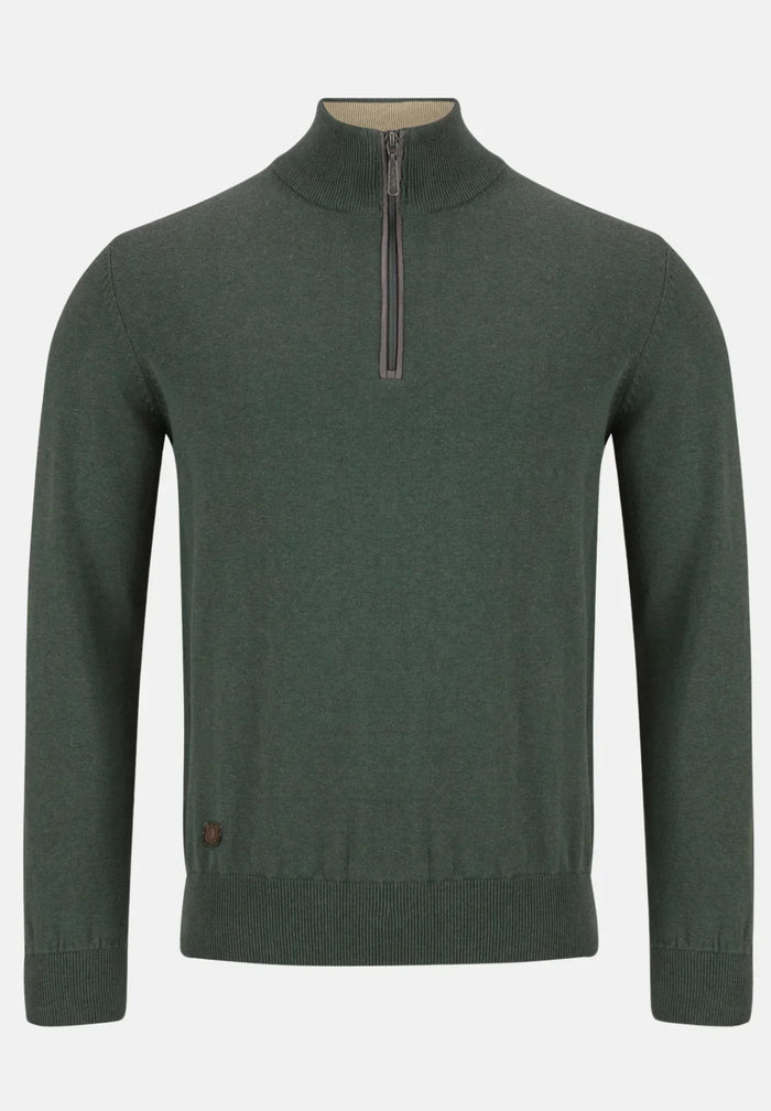 6TH SENSE Harry Half Zip Jumper - Green