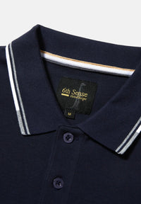 6TH SENSE Astonish Short Sleeve Polo Shirt - Navy
