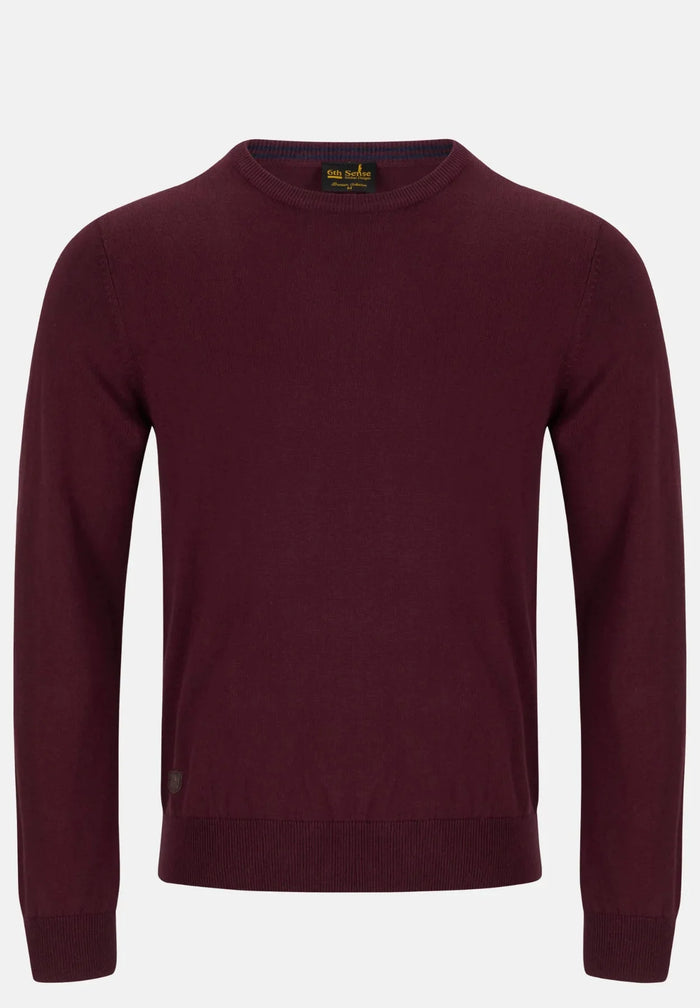 6TH SENSE Cash Crew Neck Jumper - Burgundy