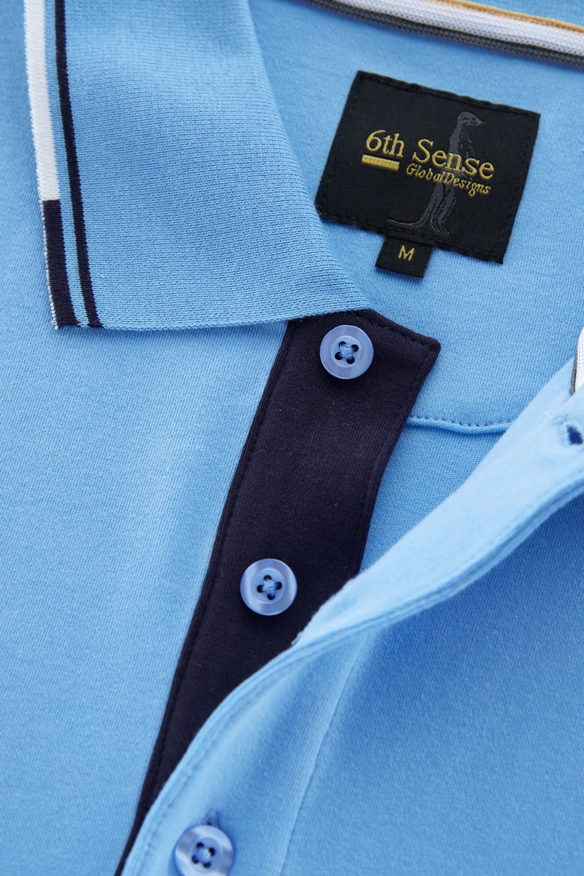 6TH SENSE Astonish Short Sleeve Polo Shirt - BlueBell