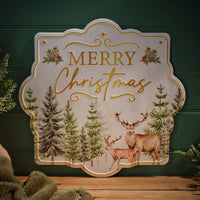 LANGS Woodland Stag 3D Scene Metal Plaque 40cm