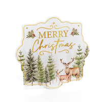 LANGS Woodland Stag 3D Scene Metal Plaque 40cm