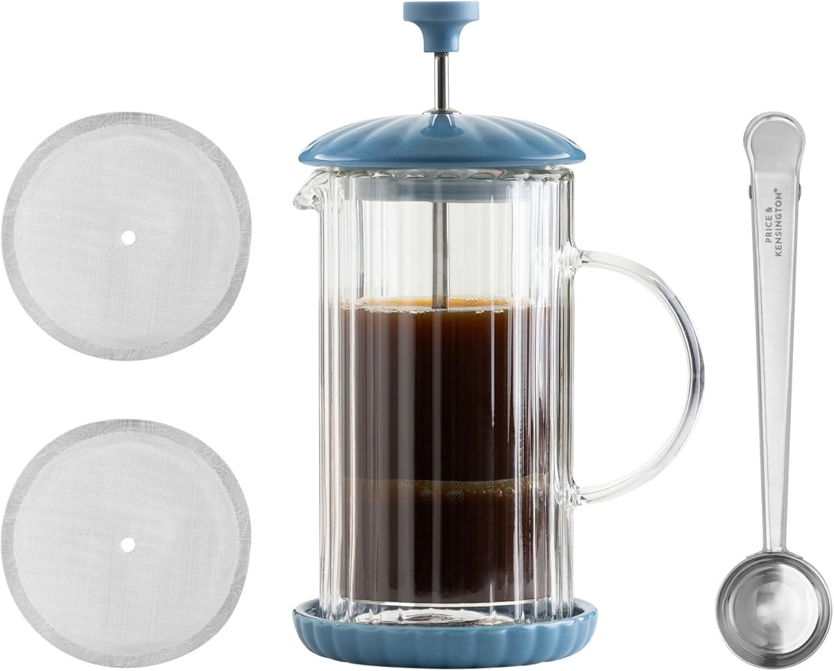PRICE & KENSINGTON Luxe Cafetiere/French Press Bluebell 350ml