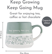 PRICE & KENSINGTON Keep Growing Keep Going Slogan Mug 450ml - Green