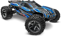 TRAXXAS Rustler 4x4 Brushless Blue RC Car Set | Li-po Battery | Quick Charger