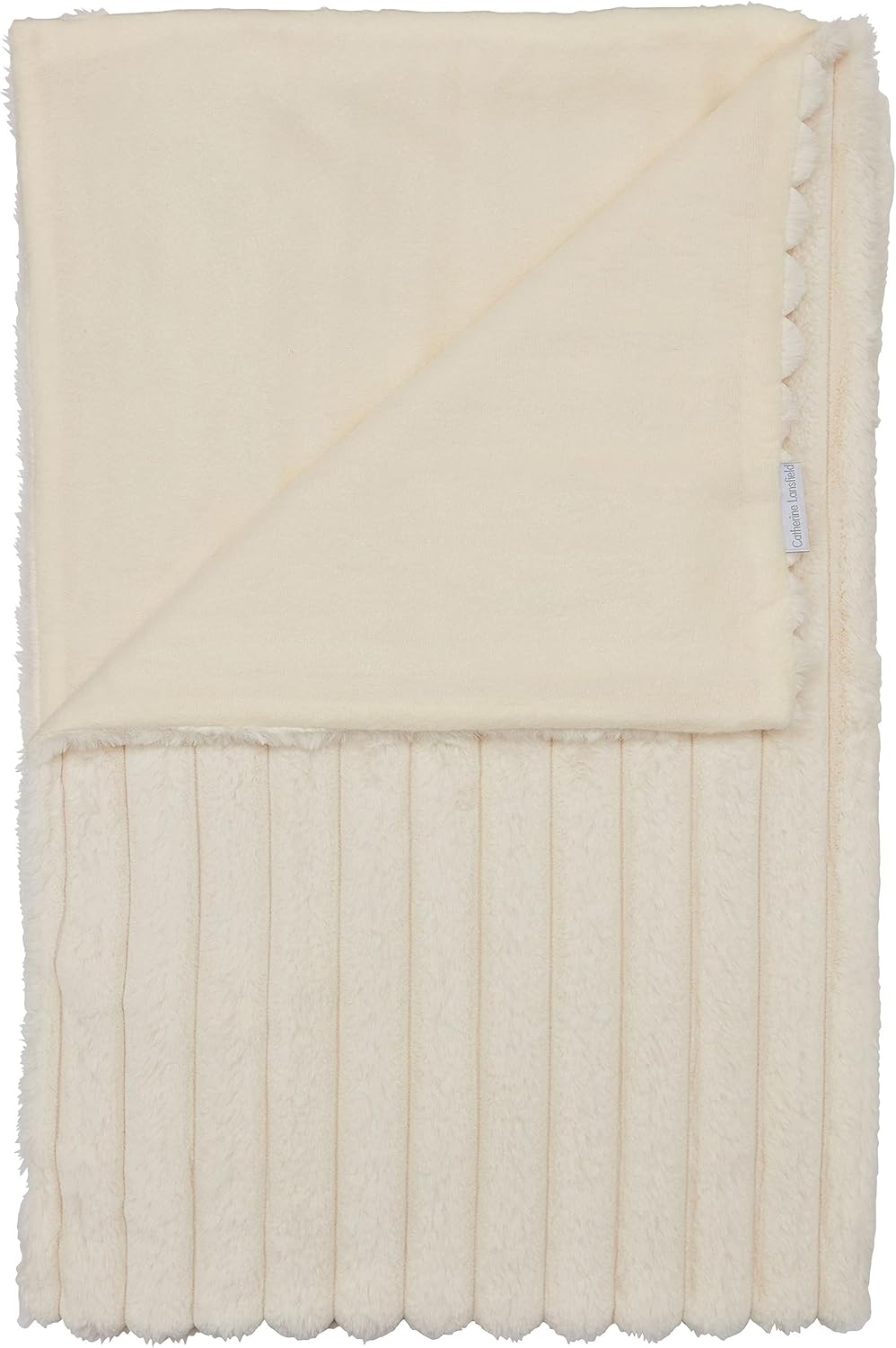 CATHERINE LANSFIELD Cosy Ribbed Blanket Throw - Cream