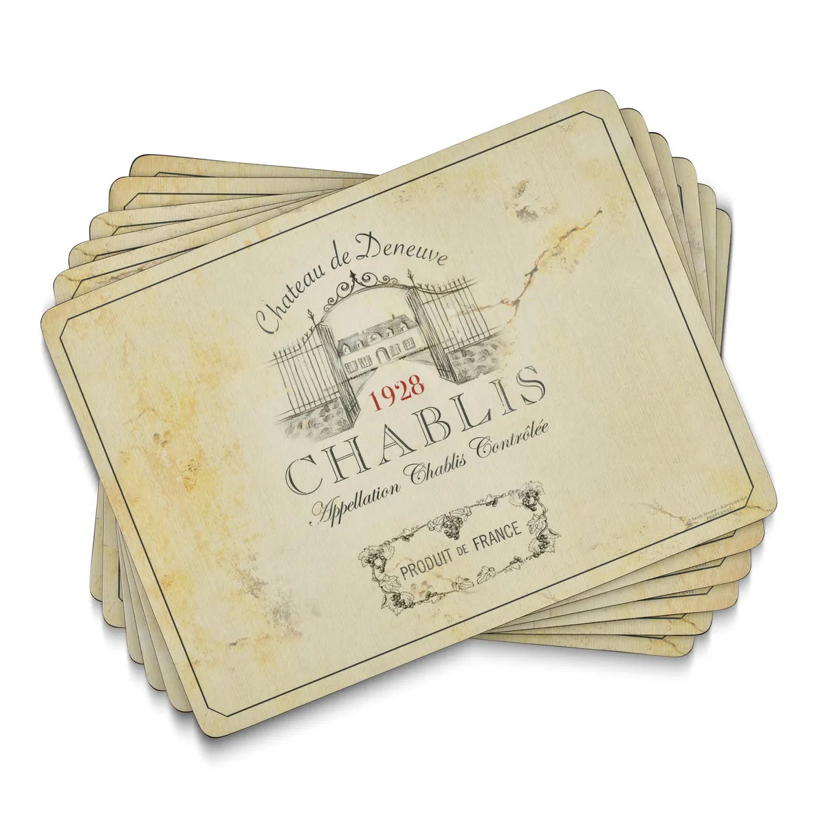 PIMPERNEL Vin de France 12Pc Placemat & Coaster Set