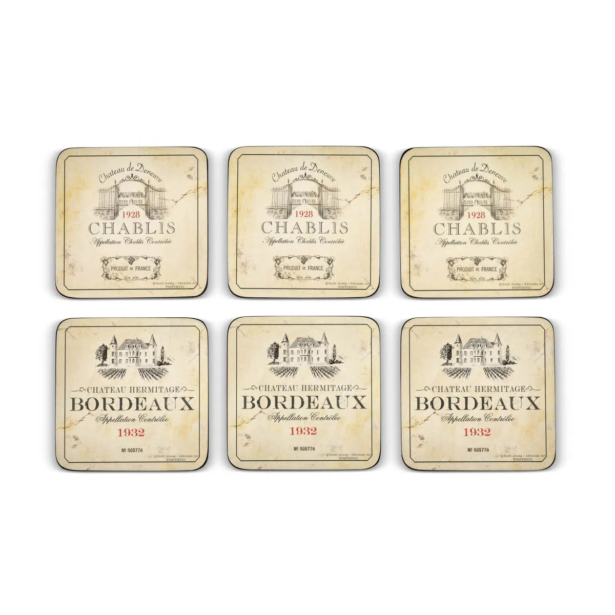 PIMPERNEL Vin de France 12Pc Placemat & Coaster Set