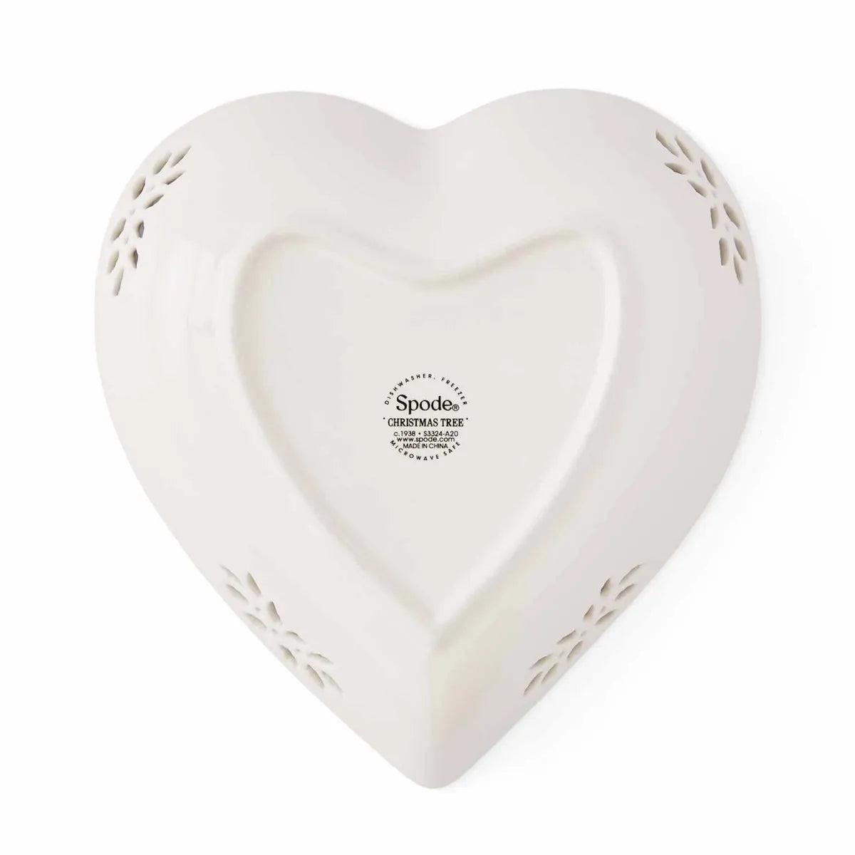 SPODE Christmas Tree Pierced Heart Dish