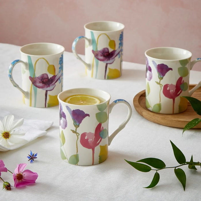 PORTMEIRION Water Garden Set of 4 Mugs in a Gift Box