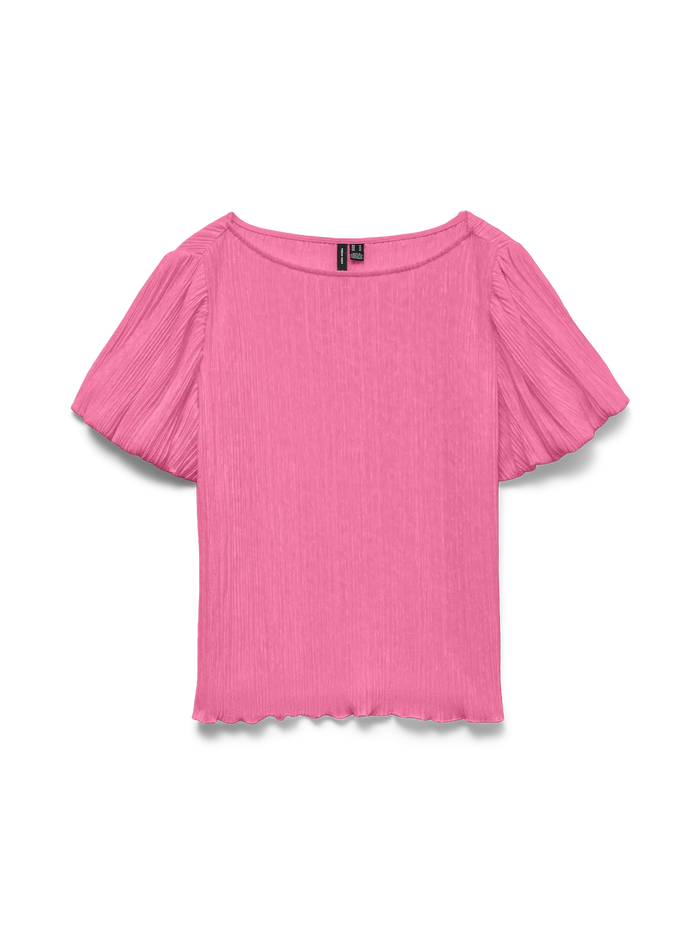 VERO MODA Leika Boatneck Top - Pink Cosmos