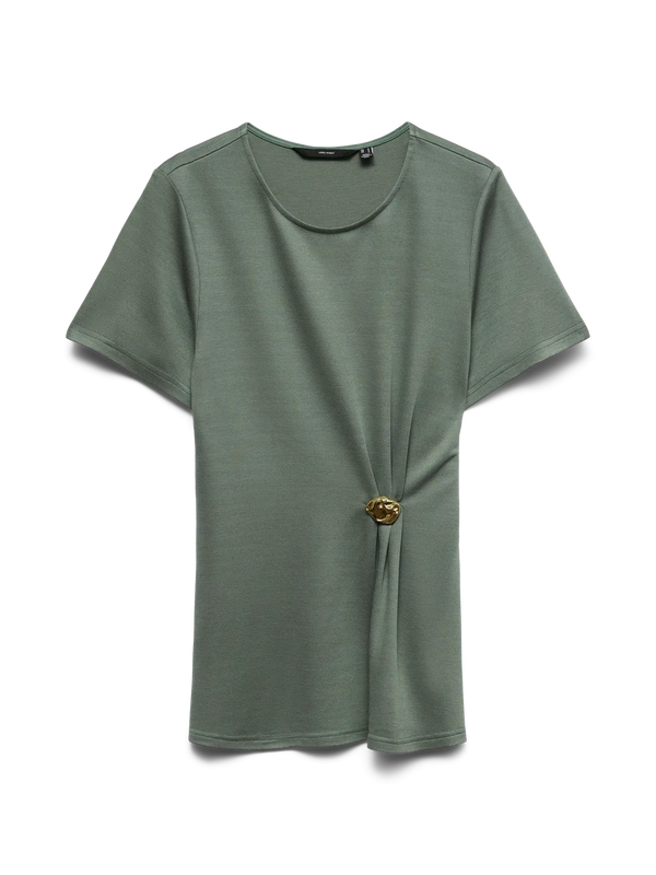 VERO MODA Vira Short Sleeve Twist Top - Laurel Wreath