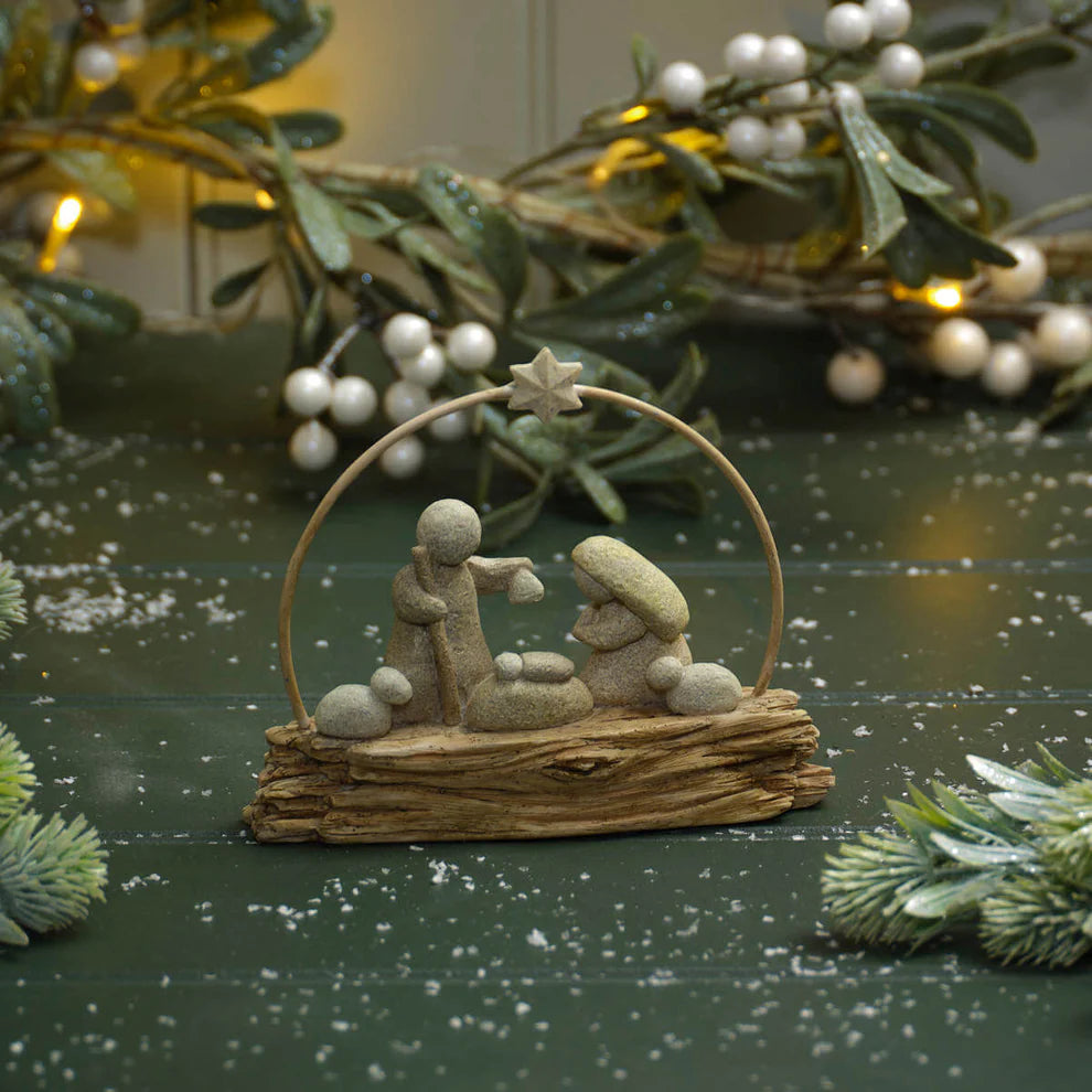 LANGS Nativity Scene with Metal Hoop and Star Ornament