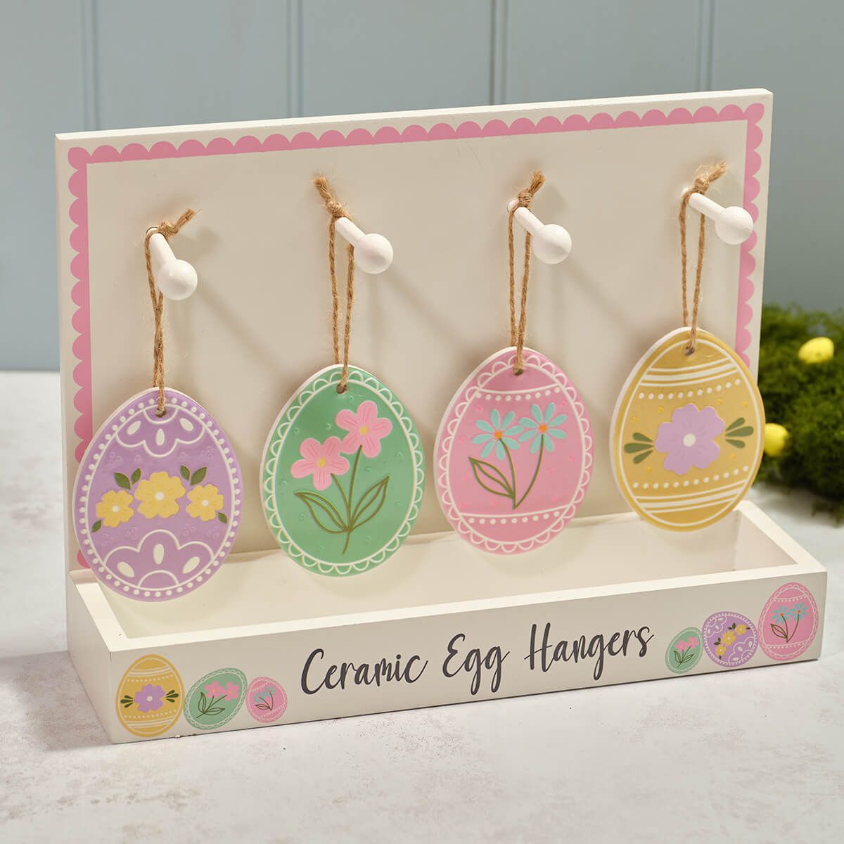LANGS Easter Ceramic 3D Egg Hanger 9cm - 1Pc