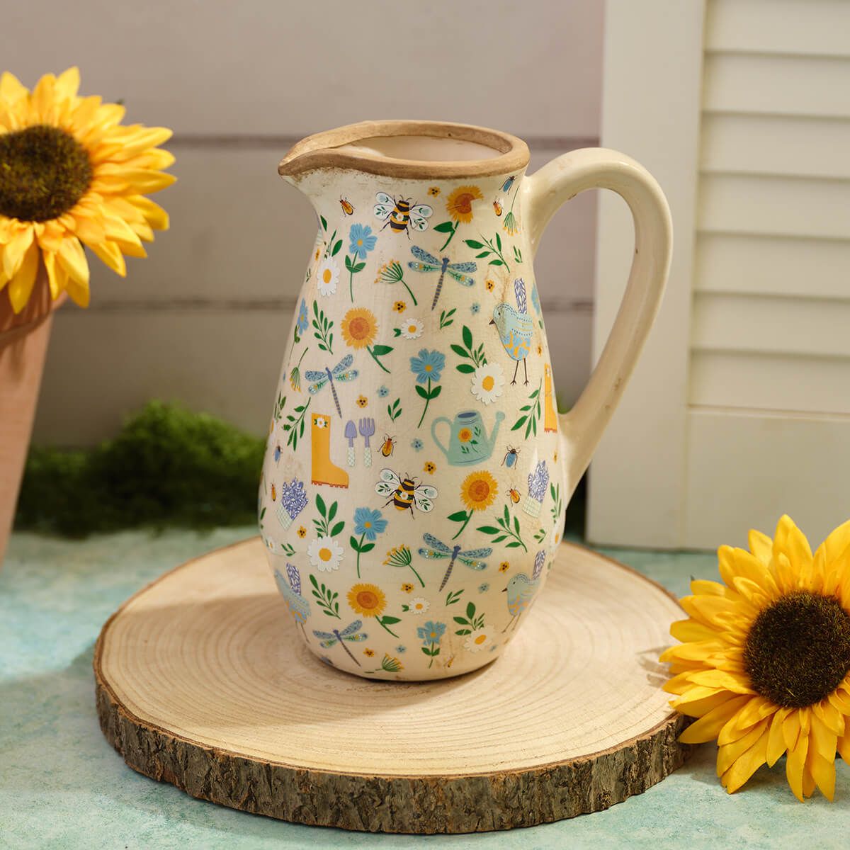 LANGS Floral Garden Illustrations Decorative Jug 22cm