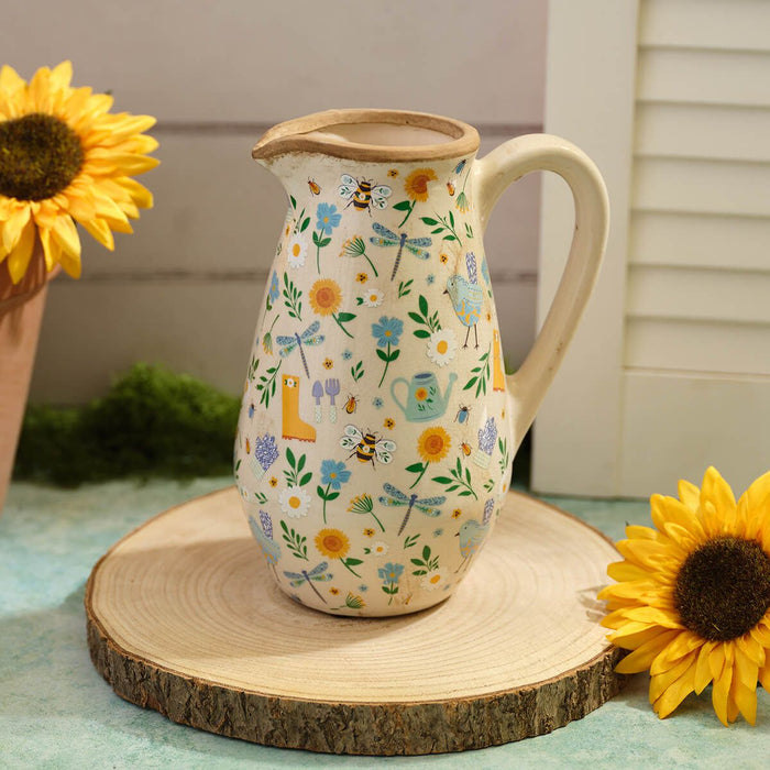 LANGS Floral Garden Illustrations Decorative Jug 22cm