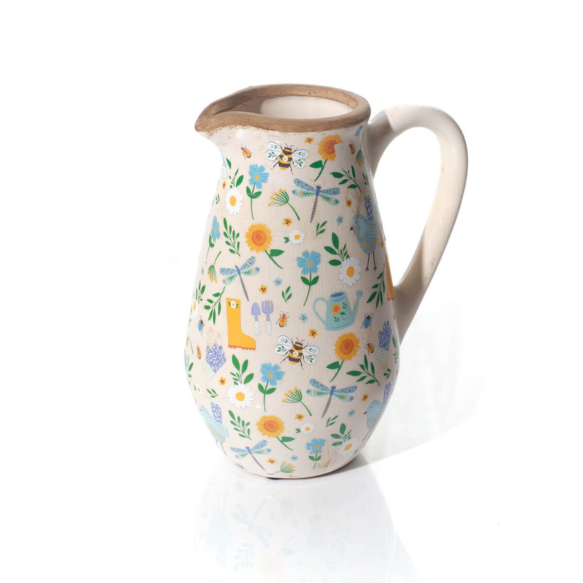 LANGS Floral Garden Illustrations Decorative Jug 22cm