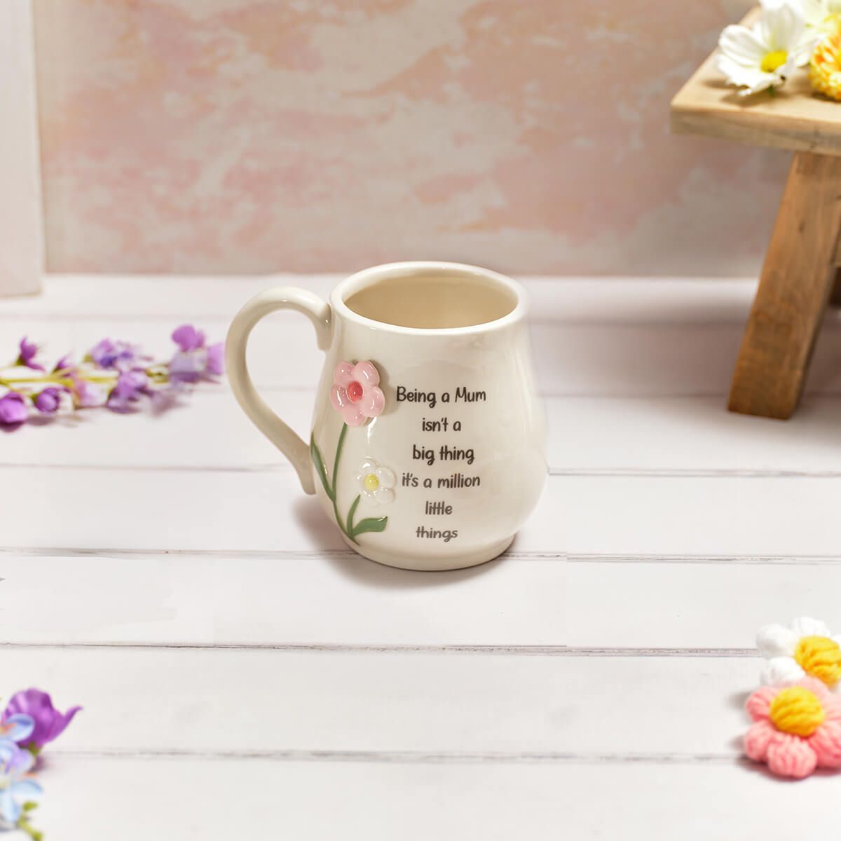 LANGS Being a Mum Mug with 3D Flower