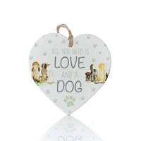 LANGS Dog Quote Ceramic Heart Hanging Ornament 15cm