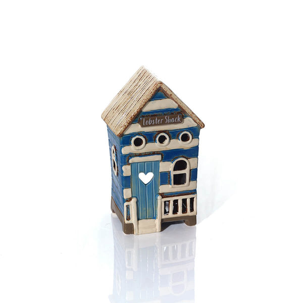 LANGS Beach Hut Stoneware Candle Holder 21.5cm