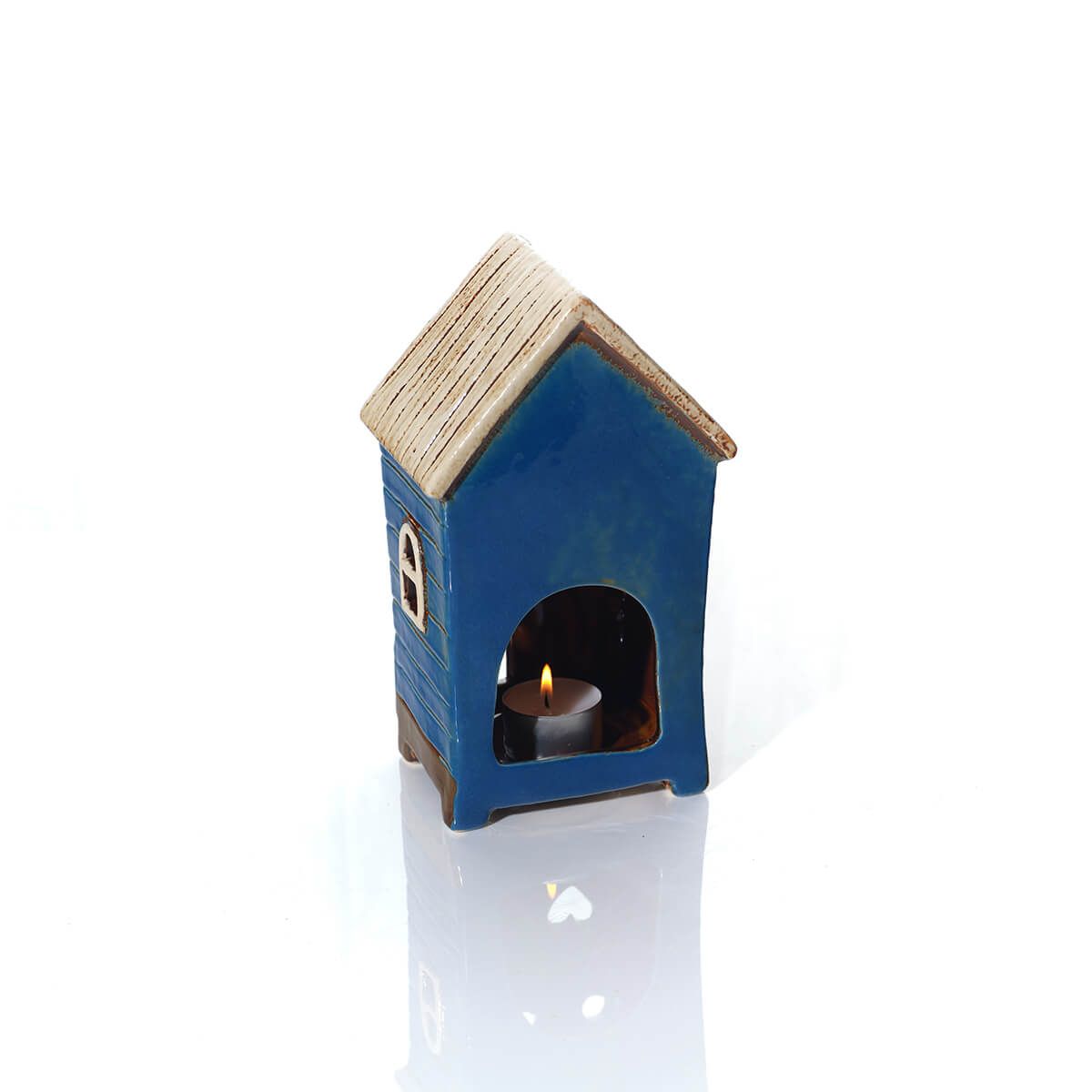 LANGS Beach Hut Stoneware Candle Holder 21.5cm