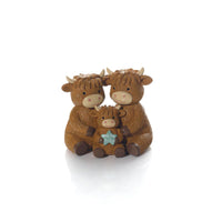 LANGS Highland Cow Family "Hello Baby" Ornament 13cm