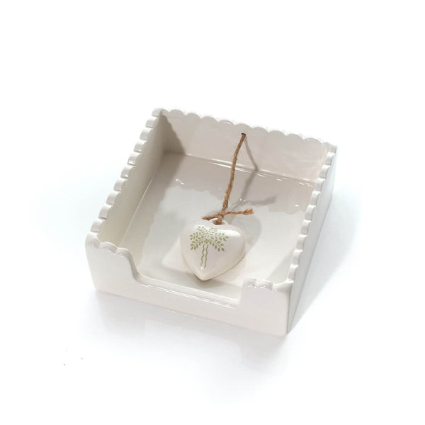 LANGS Palm Paradise Simple Ceramic Napkin Holder 18x18cm