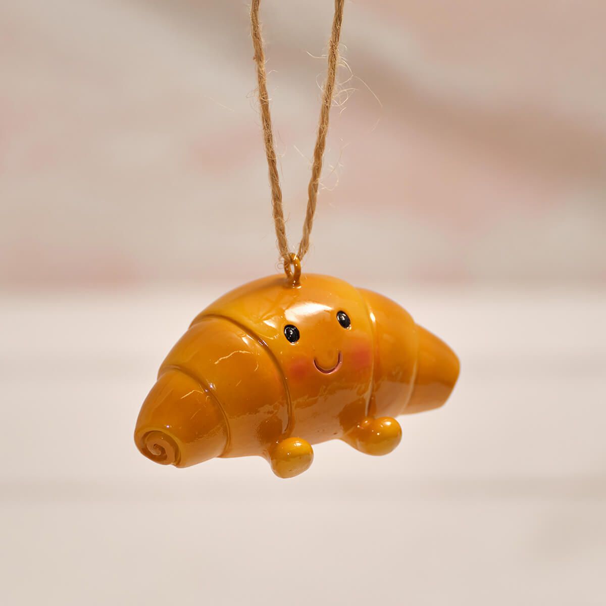 LANGS Hand Crafted Cloe the Croissant Polyresin Hanger 7.5cm