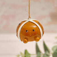 LANGS Hand Crafted Henry the Hot Cross Bun Polyresin Hanger 6cm