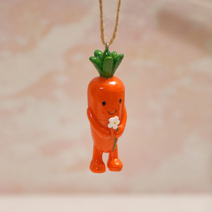 LANGS Hand Crafted Keith the Carrot Polyresin Hanger 9cm
