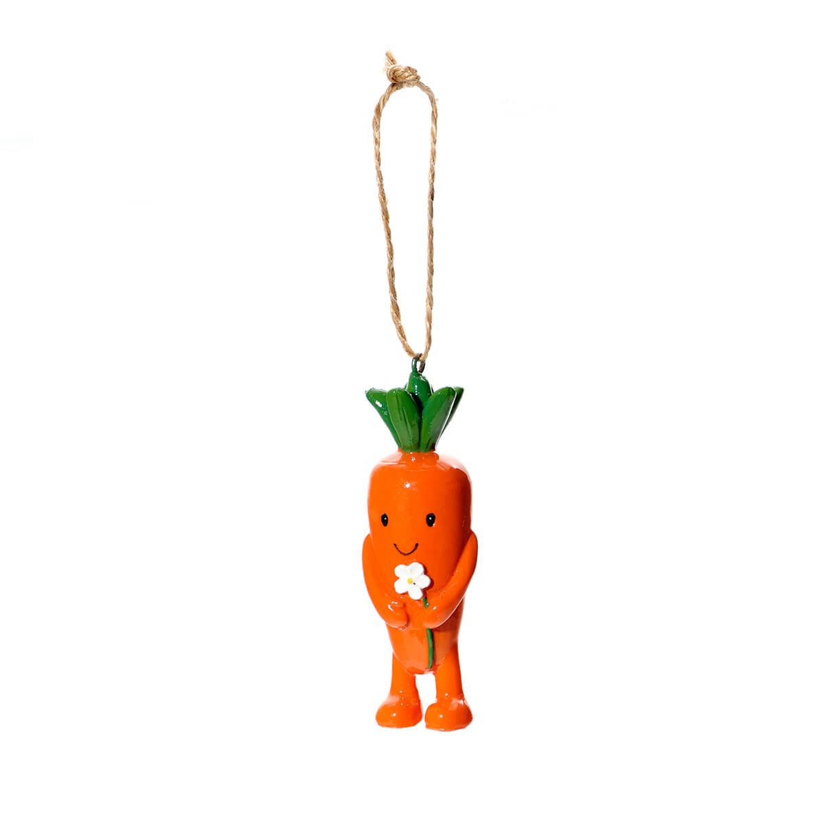 LANGS Hand Crafted Keith the Carrot Polyresin Hanger 9cm