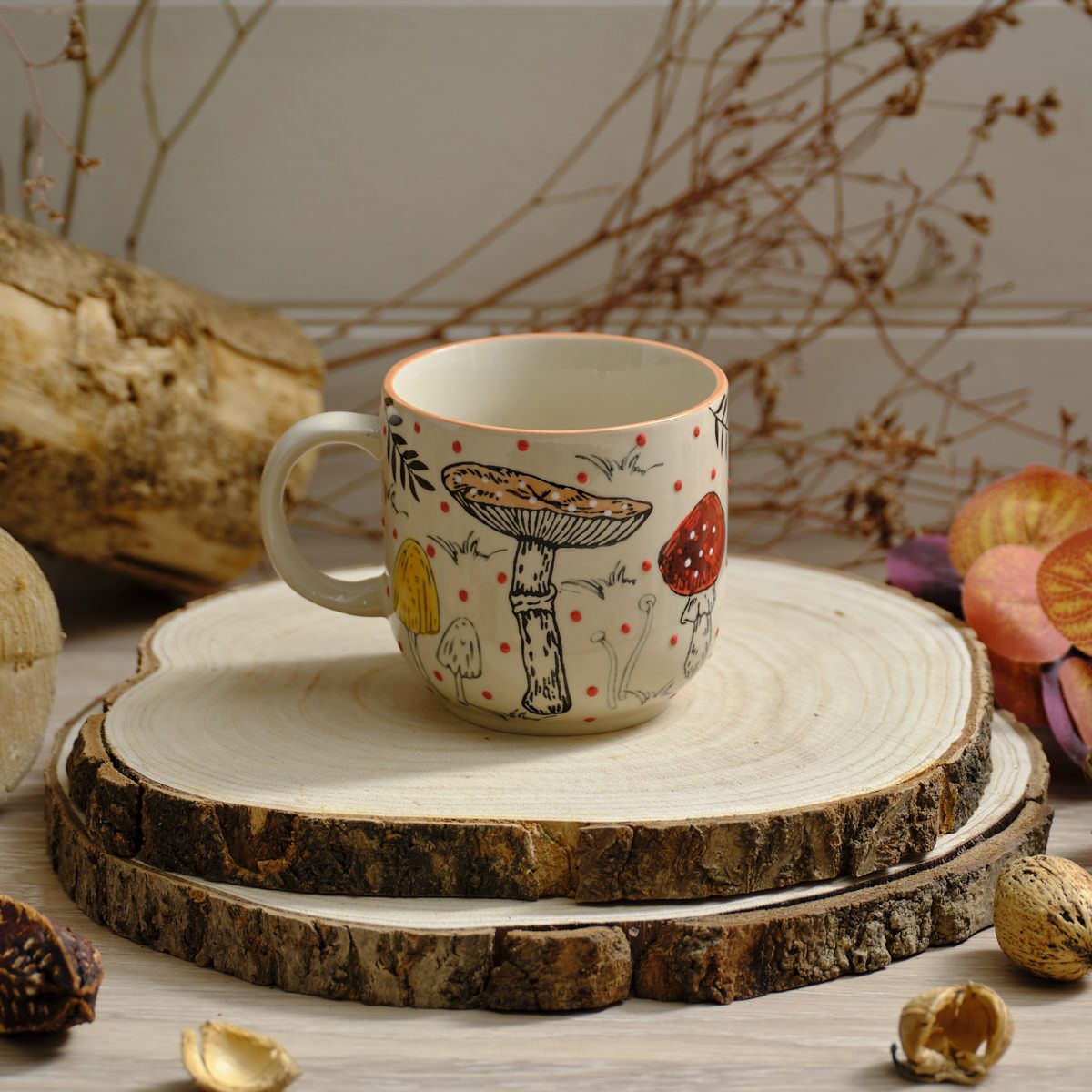 LANGS Toadstool Tales Ceramic Handpainted Mug