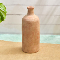 LANGS Rustic Terracotta Finish Bottle Shape Vase 31cm