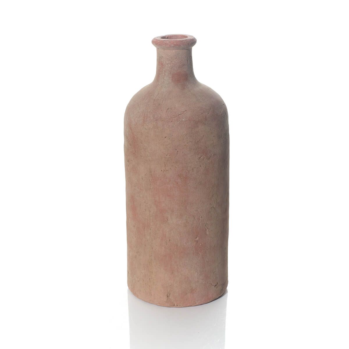LANGS Rustic Terracotta Finish Bottle Shape Vase 31cm