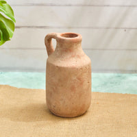 LANGS Rustic Terracotta Finish Vase with Handle 24cm