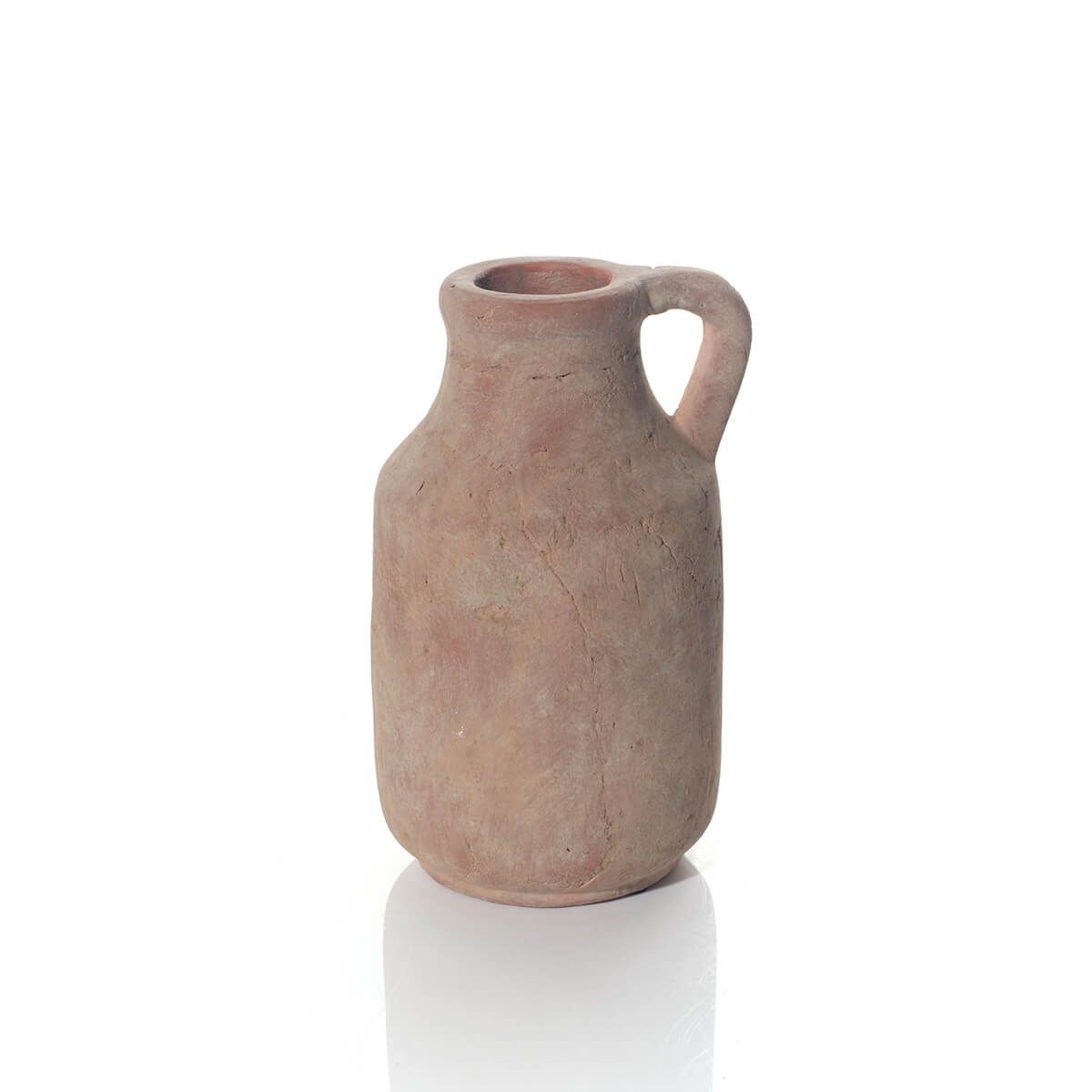 LANGS Rustic Terracotta Finish Vase with Handle 24cm
