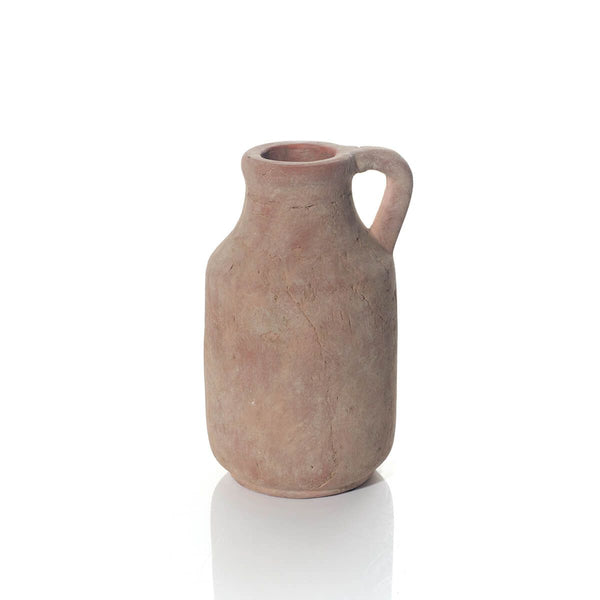 LANGS Rustic Terracotta Finish Vase with Handle 24cm