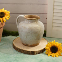 LANGS Antique Reactive Glaze Vase with Handle 20cm - Grey