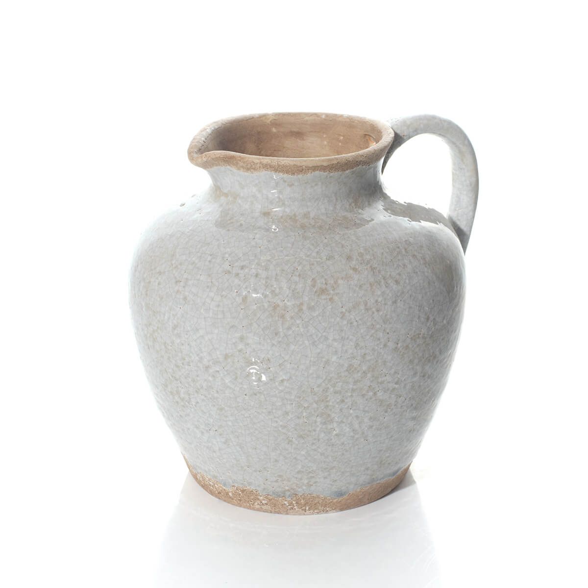 LANGS Antique Reactive Glaze Vase with Handle 20cm - Grey