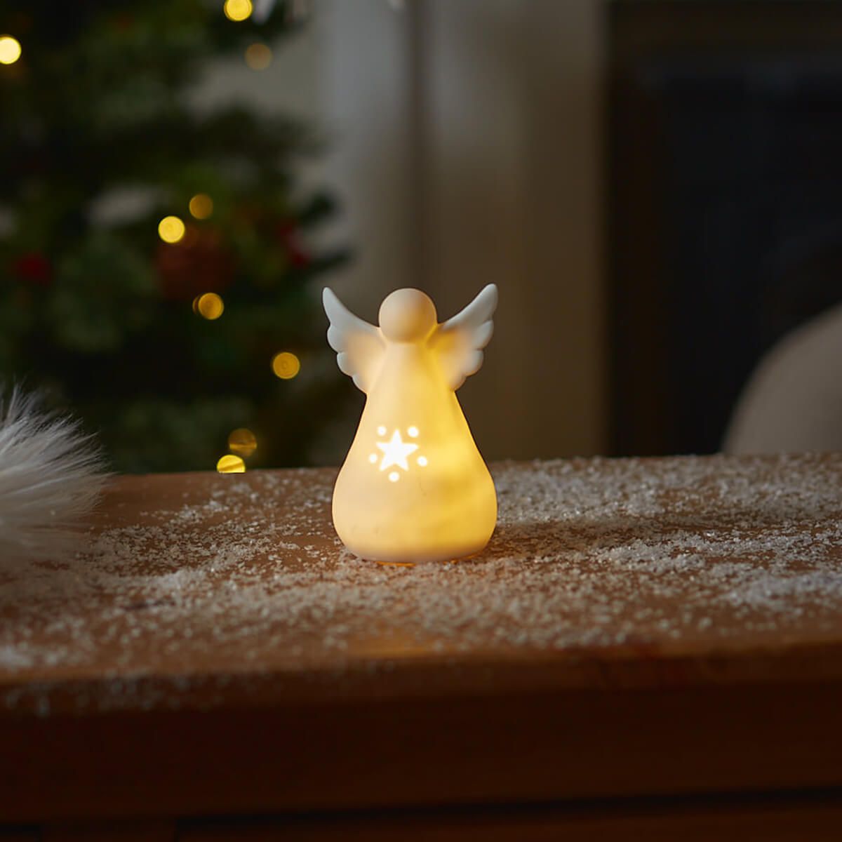 LANGS Christmas LED Cutout Angel Ornament 6.3cm