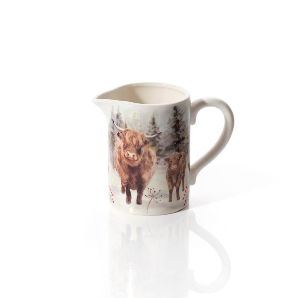 LANGS Highland Cow Scene Ceramic Jug 18cm