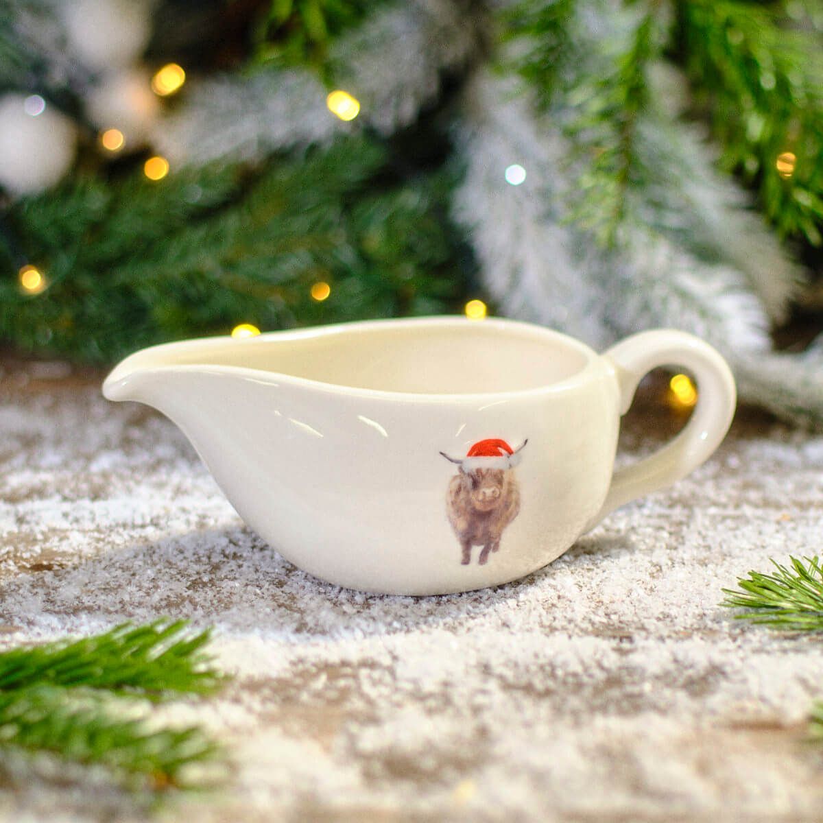 LANGS Christmas Highland Cow Gravy Boat