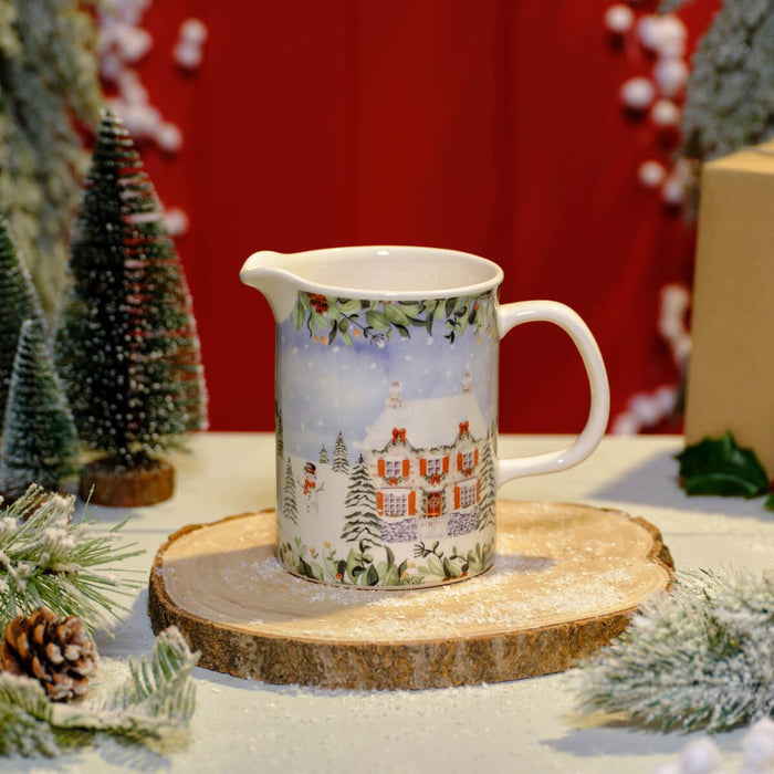 LANGS Christmas Cottage Scene Ceramic Jug 16.5cm