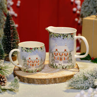 LANGS Christmas Cottage Scene Ceramic Jug 16.5cm