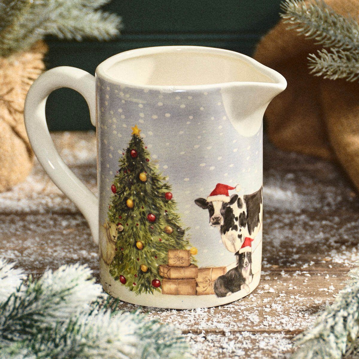 LANGS Landy Christmas on the Farm Ceramic Jug 18cm